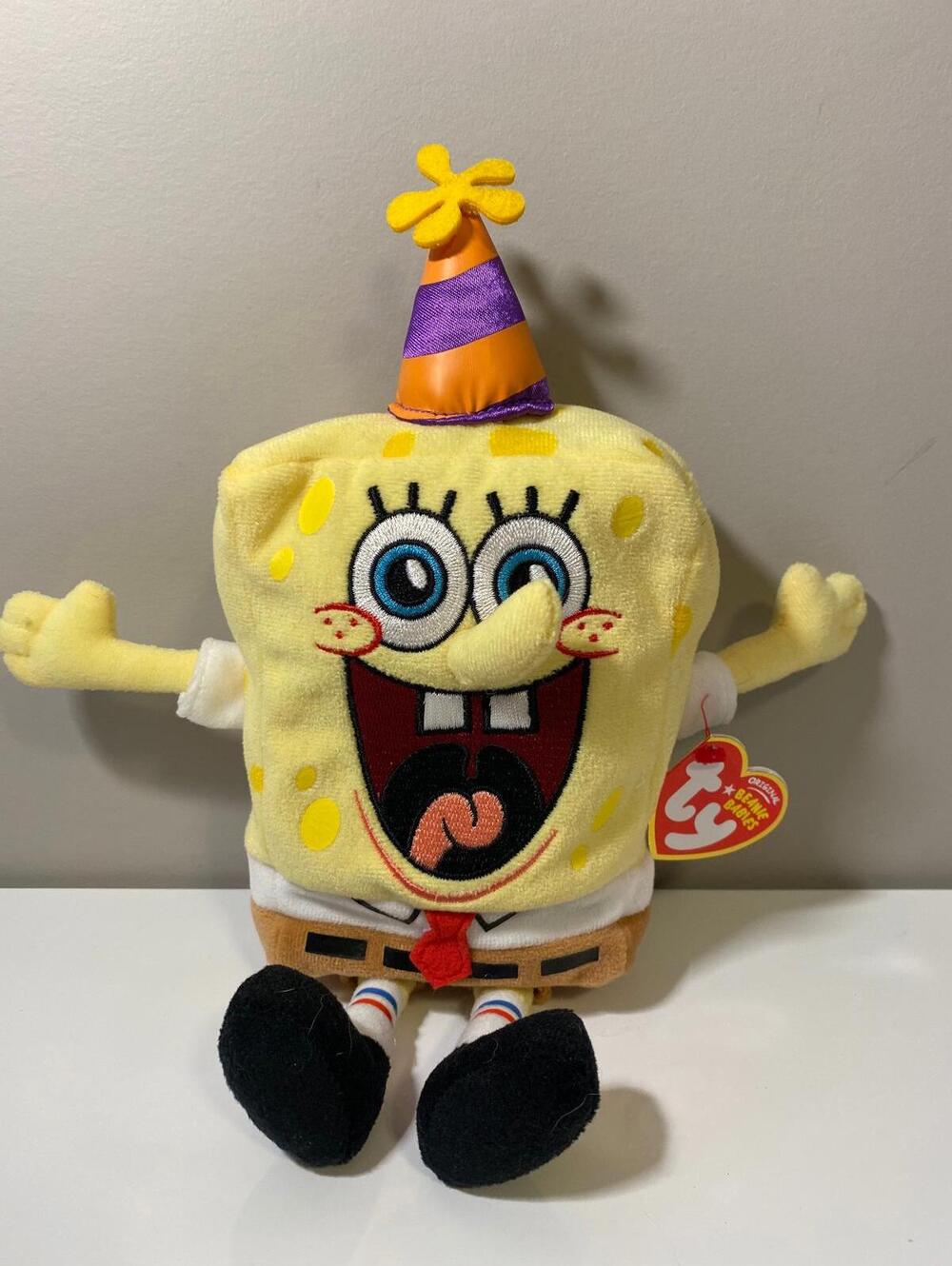 Ty Beanie Baby “SpongeBob Birthday” - Party Hat (8 inch)